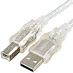 goobay USB 2.0 High-Speed Anschlusskabel 5 m silber goobay USB-Kabel Typ A auf Typ B