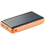 revolt Solar-Powerbank mit 20.000 mAh; Ladestand-Anzeige und 2 USB-Ports revolt USB-Solar-Powerbanks