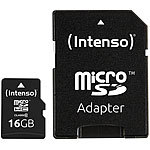 Intenso microSDHC-Speicherkarte 16 GB Class 10 inkl. SD-Adapter Intenso microSD-Speicherkarten