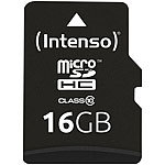 Intenso microSDHC-Speicherkarte 16 GB Class 10 inkl. SD-Adapter Intenso