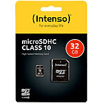 Intenso microSDHC-Speicherkarte 32 GB, Class 10, inkl. SD-Adapter Intenso microSD-Speicherkarten