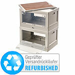 Xcase 2er-Set Camping-Aufbewahrungsboxen, Versandrückläufer Xcase Faltbare Aufbewahrungsboxen mit Deckel, MDF-Ablage und seitlichen Klappen, transparent
