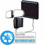 Luminea Duo-Solar-LED-Außenstrahler mit PIR, Versandrückläufer Luminea LED-Solar-Fluter mit Bewegungsmelder