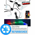 Luminea Home Control WLAN-LED-Glasbodenbeleuchtung, 4 Klammern, Versandrückläufer Luminea Home Control WLAN-Glasbodenbeleuchtungen mit RGBW-LEDs und App