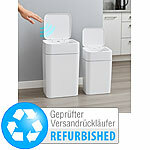 infactory 2er-Set Sensor-Mülleimer aus Kunstoff, 12 und 16 Versandrückläufer infactory Kunststoff-Mülleimer mit Sensoren 