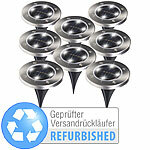 Lunartec 8er-Set Solar-Gartenstrahler mit Erdspieß, 200 lm, Versandrückläufer Lunartec LED-Solar-Bodenleuchten