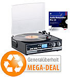 Q-Sonic Plattenspieler mit Digitalisier-Funktion, Software (Versandrückläufer) Q-Sonic Plattenspieler-Stereoanlage mit Bluetooth und USB-Digitalisierung