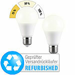 Luminea 2er-Set LED-Lampe E27 9W (ers. 75W), Versandrückläufer Luminea LED-Lampen E27 mit 3 Helligkeitsstufen warmweiß