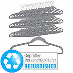 PEARL 60 rutschfeste Samt-Kleiderbügel, 4,5 kg Tragkraft, Versandrückläufer PEARL Raumspar-Kleiderbügel 