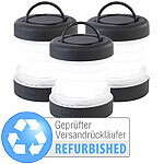 PEARL 3er-Set faltbare Mini-Campingleuchten, Versandrückläufer PEARL Faltbare Camping-Laternen