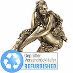 Carlo Milano Sitzende Frauen-Statuette, Kunstharz-Guss ,Versandrückläufer Carlo Milano Frauenskulpturen