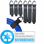 PEARL 6er-Set Klettbänder mit Dreiecksschnalle, Versandrückläufer PEARL Klettbänder mit Dreiecksschnalle, für Kabel und Schläuche