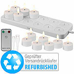 Lunartec 12er-Set LED-Akku-Teelichter mit USB-Ladestation,Versandrückläufer Lunartec  