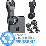 Somikon 7in1-Premium-Vorsatz-Linsen, Kaleidoskop, Versandrückläufer Somikon HD-Vorsatz-Linsen-Sets für Smartphones