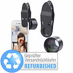 Somikon HD-Tele- & Portrait-Vorsatzlinse für Smartphones, 2x,Versandrückläufer Somikon Portrait-Vorsatz-Linsen für Smartphones