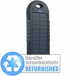 revolt Solar-Powerbank mit 4.000 mAh & Taschenlampe, Versandrükläufer revolt USB-Solar-Powerbanks mit LED-Taschenlampe