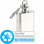 Rosenstein & Söhne Edelstahl-Flachmann mit Schlüsselanhänger, 30 ml, Versandrückläufer Rosenstein & Söhne Flachmänner als Schlüsselanhänger