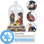Lunartec Weihnachtskrippe mit Glasglocke und LED-Beleuchtung, Versandrückläufer Lunartec LED-Weihnachts-Rundkrippen mit Glashauben