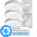 VisorTech 3er-Set drahtlos vernetzbare Funk-Rauchwarnmelder, Versandrückläufer VisorTech Funk-Rauchmelder
