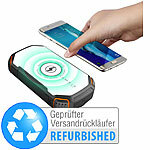 revolt Solar-Powerbank mit 20 Ah, Qi-kompatibel, USB-C, Versandrückläufer revolt USB-Solar-Powerbanks mit Qi-kompatibler Ladefunktion