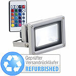 Luminea Wetterfester RGB-LED-Fluter mit Fernbedienung, Versandrückläufer Luminea Wetterfeste LED-Fluter (RGB)