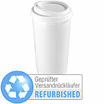 Rosenstein & Söhne Coffee-to-go-Becher aus Keramik, Silikondeckel, 250 ml,Versandrückläuf Rosenstein & Söhne Coffee-to-go-Thermobecher