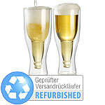 infactory Doppelwandiges Bierglas, 0,2 l im 2er-Set Versandrückläufer infactory Doppelwandige Biergläser