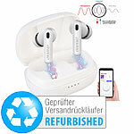 auvisio In-Ear-Stereo-Headset mit ANC, Bluetooth 5.2, Versandrückläufer auvisio True-Wireless-Headsets mit Geräusch-Unterdrückung, Lade-Etui und App