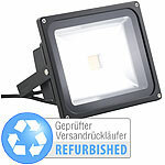 Luminea LED-Fluter 30 W, schwarz, IP65, tageslichtweiß, Versandrückläufer Luminea Wetterfester LED-Fluter (tageslichtweiß)