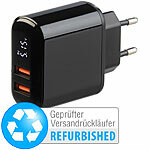 revolt 2-Port-USB-Netzteil mit 2x USB-A, Versandrückläufer revolt USB-Netzteile für Steckdose