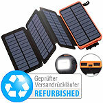 revolt Solar-Powerbank mit faltbarem 8-W-Solarpanel, Versandrückläufer revolt USB-Powerbanks mit Falt-Solarpanel & Leuchte
