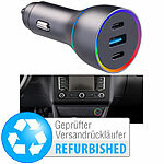 revolt 135 W Kfz-USB-Ladegerät für 12/24 V mit insgesamt, Versandrückläufer revolt Kfz-USB-Netzteile mit Quick Charge & Power Delivery, für Notebooks