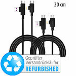 Callstel 2er-Set 4in1-Lade- & Datenkabel USB, Versandrückläufer Callstel 4in1-USB-Kabel für USB-A oder -C zu USB-C und 8-PIN