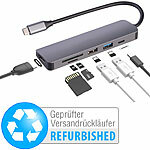 Callstel 6in1-Dockingstation, 4K HDMI, USB-C, PD bis 100 W, Versandrückläufer Callstel 6in1-USB-C-Hubs mit PD 