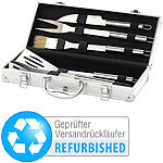 Rosenstein & Söhne Edelstahl-Grillbesteck im Aluminium-Koffer Versandrückläufer Rosenstein & Söhne Grillkoffer