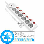 revolt 6-fach-Steckdosenleiste, einzeln schaltbar, Versandrückläufer revolt Steckdosenleisten einzeln schaltbar, mit Hauptschalter