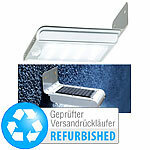 Luminea Edelstahl-LED-Solar-Wandleuchte, Versandrückläufer Luminea LED-Solar-Außenlampen mit PIR-Sensoren (neutralweiß)