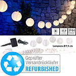 Lunartec Solar-LED-Lichterkette, warmweiß, Versandrückläufer Lunartec LED-Solar-Lampion-Lichterketten