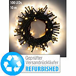 Lunartec LED-Lichterkette mit 100 LEDs, Timer, Batterie, Versandrückläufer Lunartec Batteriebetriebene LED-Lichterketten für innen und außen mit Timer