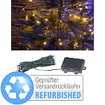 Lunartec LED-Lichterkette mit 50 LEDs, Timer, Batterie, Versandrückläufer Lunartec Batteriebetriebene LED-Lichterketten für innen und außen mit Timer