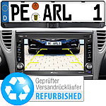 Lescars Rückfahrkamera & Einparkhilfe mit Abstandswarner (Versandrückläufer) Lescars Rückfahr-Kameras in Nummernschild-Halterungen