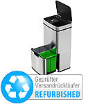 infactory Design-Mülltrenn-System mit Sensor, 4 Behälter, Versandrückläufer infactory