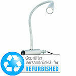 Lunartec LED-Lampe mit Metall-Schwanenhals für Bettbefestigung (refurbished) Lunartec Bett- & Leselampen mit Schwanenhälsen
