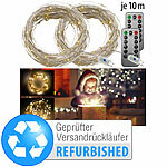 Lunartec 2er-Set USB-LED-Lichterdraht, 100 LEDs, Versandrückläufer Lunartec USB-LED-Lichterketten mit Timer und Fernbedienung