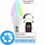 Luminea Home Control LED-Kerze E14, RGB-CCT, 5 W (ersetzt 40 W), Versandrückläufer Luminea Home Control E14-Lampen mit RGBW-LEDs, für ZigBee-kompatible Steuersysteme