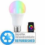 Luminea Home Control LED-Lampe E27, RGB-CCT, 9W (ersetzt 75W), Versandrückläufer Luminea Home Control E27-Lampen mit RGBW-LEDs, für ZigBee-kompatible Steuersysteme