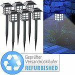 Lunartec 6er-Set Solar-LED-Wegeleuchten "Asian", Versandrückläufer Lunartec LED-Solar-Wegeleuchten