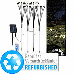 Lunartec 4er-Set Solar-Glühwürmchen-Gartenlichter, Versandrückläufer Lunartec Solar-Glühwürmchen-Gartenlichter mit Fernbedienung, Timer und Akku, warmweiß