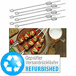 Rosenstein & Söhne 6er-Set XXL-Edelstahl-Grillspieße-Schiebemechanismus,Versandrückläufer Rosenstein & Söhne Grillspieße mit Schiebemechanismus