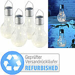 Lunartec 4er-Set Deko-LED-Glühbirne im Crackle-Glas-Design, Versandrückläufer Lunartec LED-Solar-Birnen